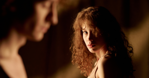 Woman looking back at her ex boyfriend